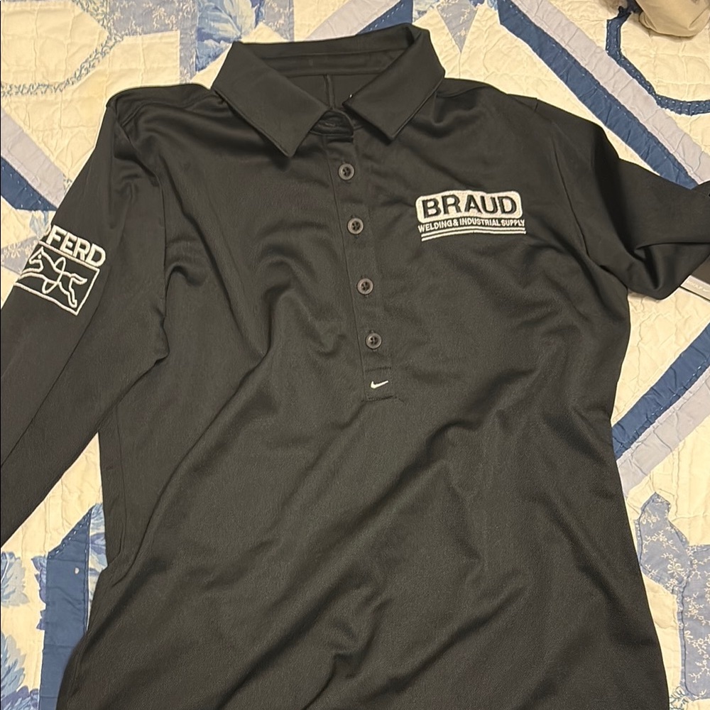Black Polo Shirt with Embroidered Logo